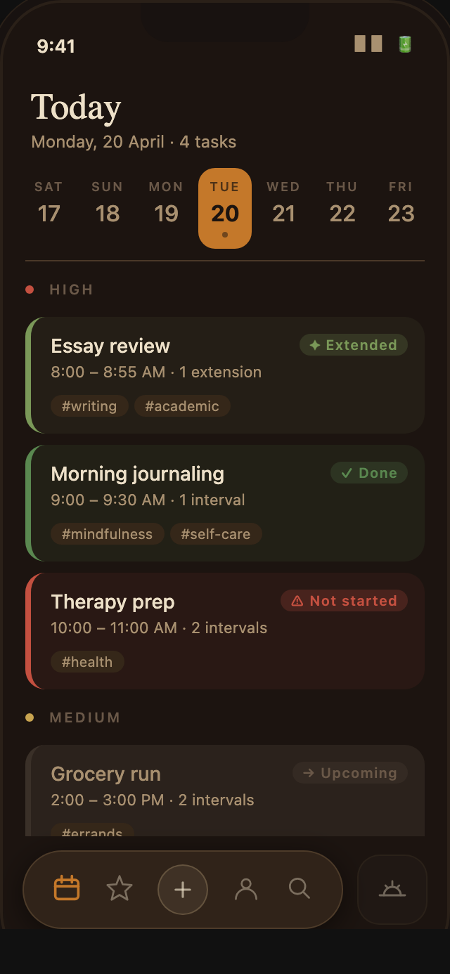 Calendar view