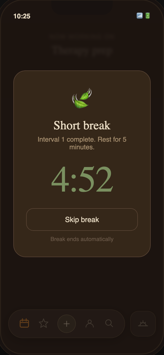 Break overlay